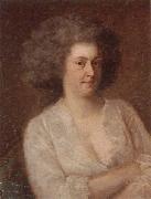 unknow artist Portrait of a lady,half-length,seated,wearing a white dress painting